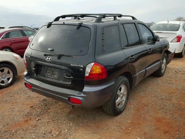 KM8SC13D64U815334 - 2004 HYUNDAI SANTA FE G BLACK photo 4