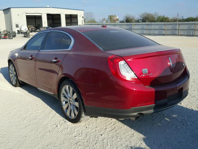 1LNHL9FT9DG617938 - 2013 LINCOLN MKS MAROON photo 3