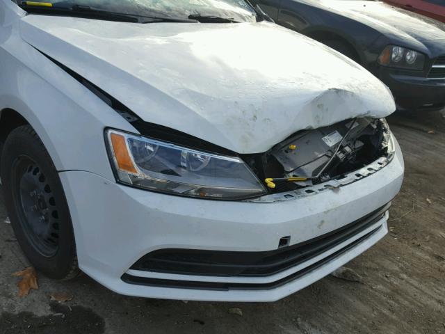 3VW1K7AJXFM406157 - 2015 VOLKSWAGEN JETTA BASE WHITE photo 9