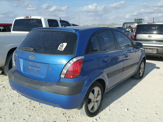 KNADE163476189248 - 2007 KIA RIO 5 SX BLUE photo 4