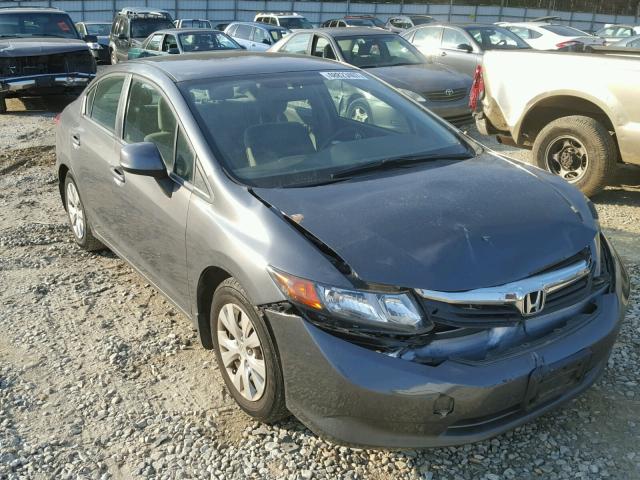 2HGFB2F58CH504414 - 2012 HONDA CIVIC LX GRAY photo 1