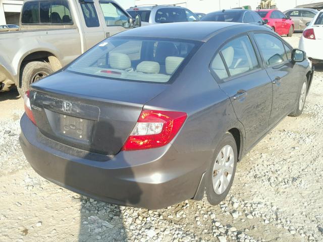 2HGFB2F58CH504414 - 2012 HONDA CIVIC LX GRAY photo 4