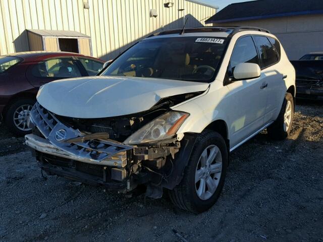 JN8AZ08W16W542561 - 2006 NISSAN MURANO SL WHITE photo 2