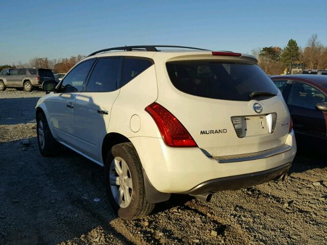 JN8AZ08W16W542561 - 2006 NISSAN MURANO SL WHITE photo 3