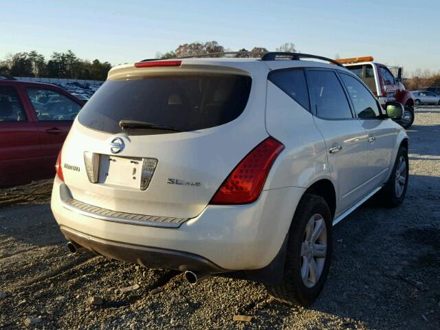 JN8AZ08W16W542561 - 2006 NISSAN MURANO SL WHITE photo 4