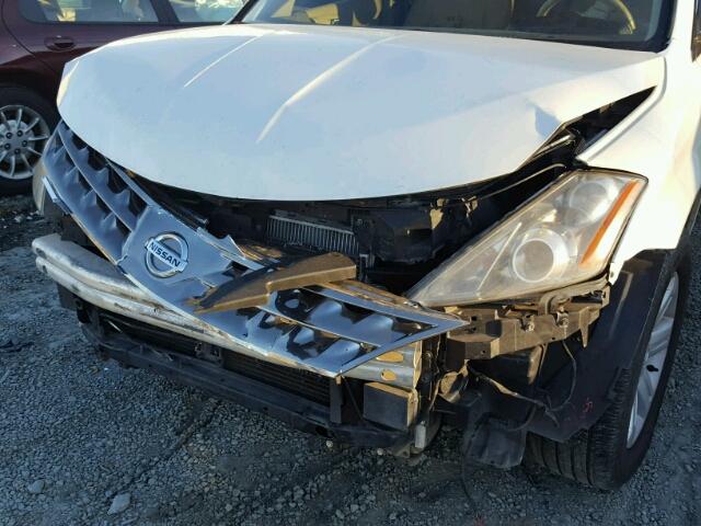 JN8AZ08W16W542561 - 2006 NISSAN MURANO SL WHITE photo 9