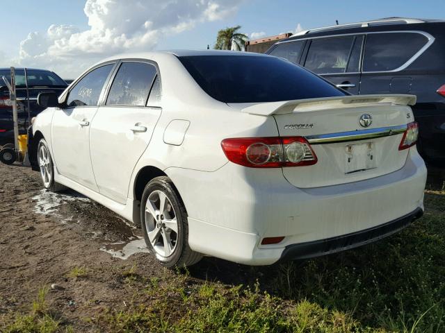 2T1BU4EE1BC614153 - 2011 TOYOTA COROLLA BA WHITE photo 3