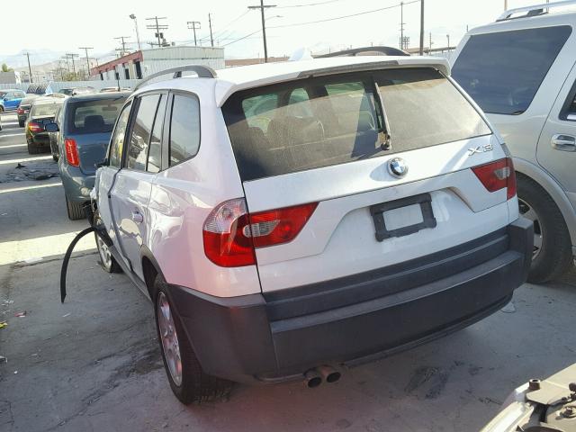 WBXPA73464WC38964 - 2004 BMW X3 2.5I WHITE photo 3