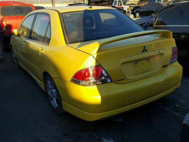 JA3AJ66F04U023260 - 2004 MITSUBISHI LANCER RAL YELLOW photo 3