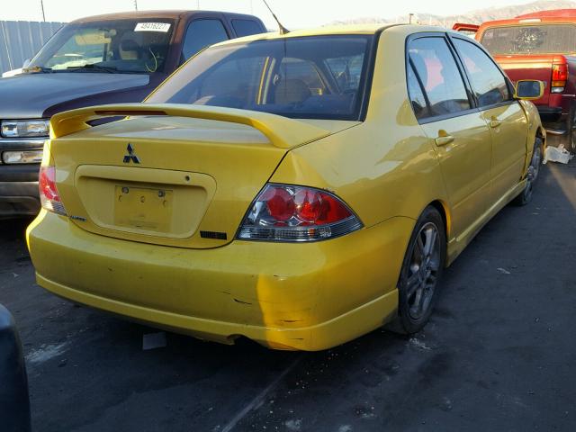 JA3AJ66F04U023260 - 2004 MITSUBISHI LANCER RAL YELLOW photo 4