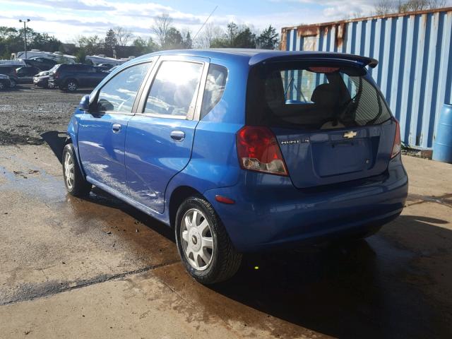 KL1TD62625B312359 - 2005 CHEVROLET AVEO BASE Կապույտ լուսանկար 3