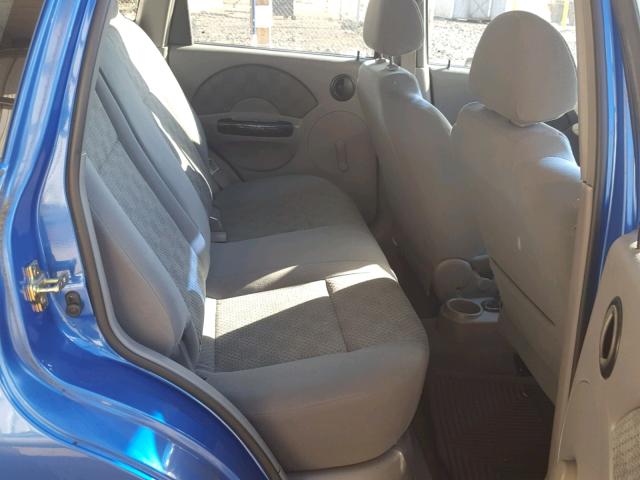 KL1TD62625B312359 - 2005 CHEVROLET AVEO BASE Կապույտ լուսանկար 6