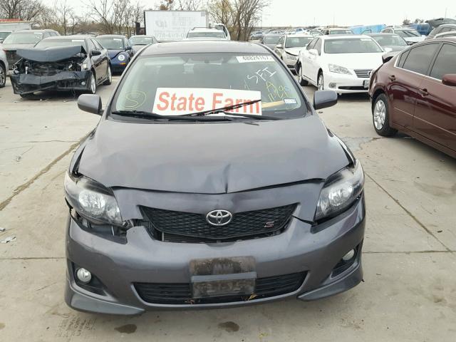 1NXBU40E69Z139048 - 2009 TOYOTA COROLLA BA GRAY photo 9