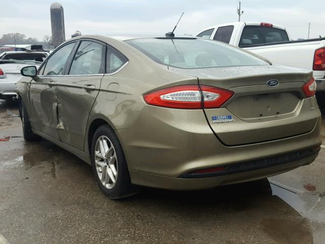 3FA6P0H71DR122966 - 2013 FORD FUSION SE GREEN photo 3