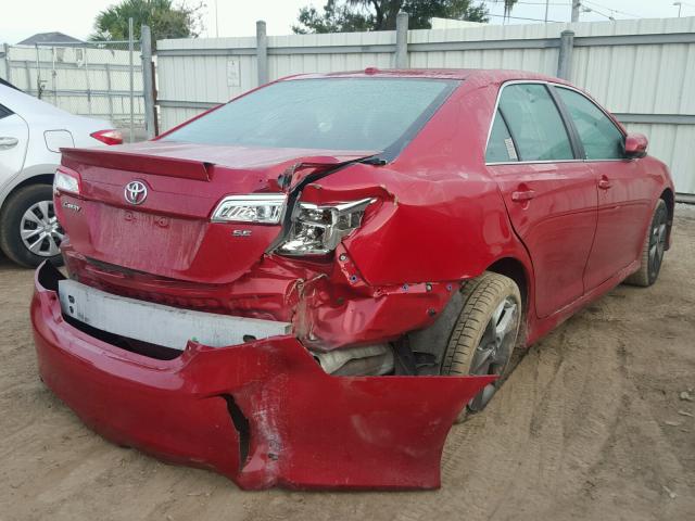 4T1BF1FK6CU632726 - 2012 TOYOTA CAMRY BASE BURGUNDY photo 4