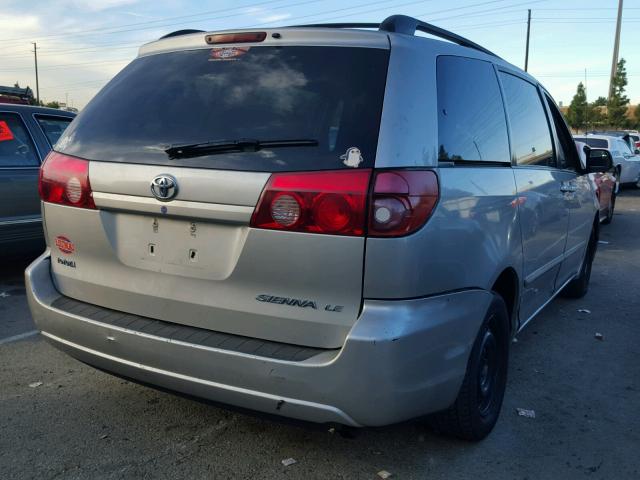 5TDZK23C07S009100 - 2007 TOYOTA SIENNA CE SILVER photo 4