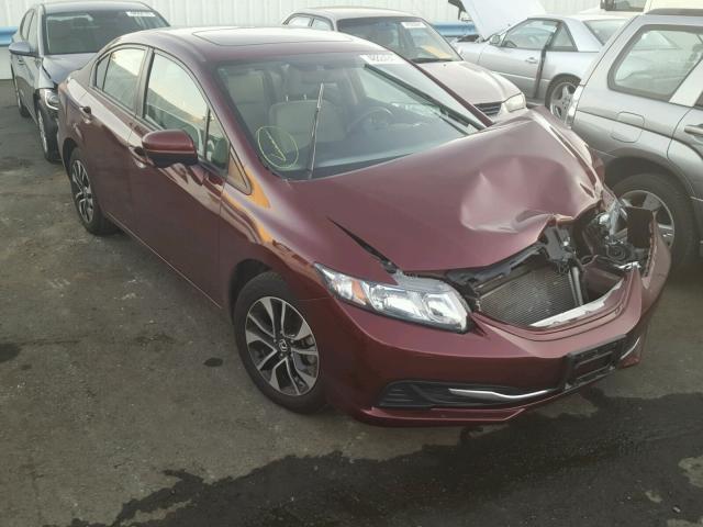 19XFB2F82FE703032 - 2015 HONDA CIVIC EX RED photo 1