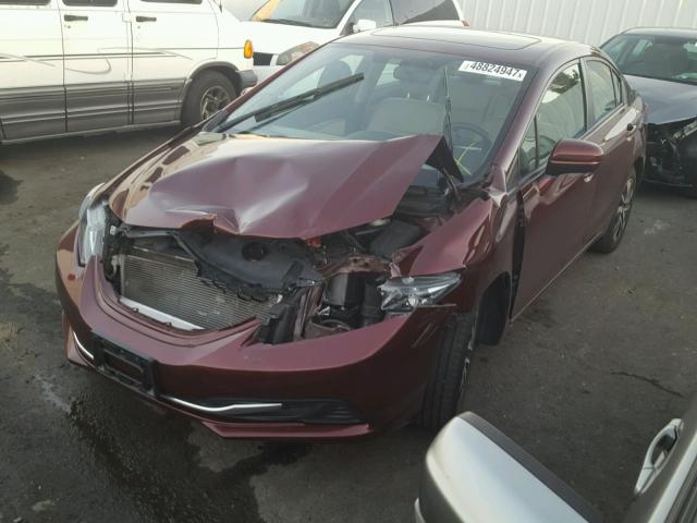 19XFB2F82FE703032 - 2015 HONDA CIVIC EX RED photo 2