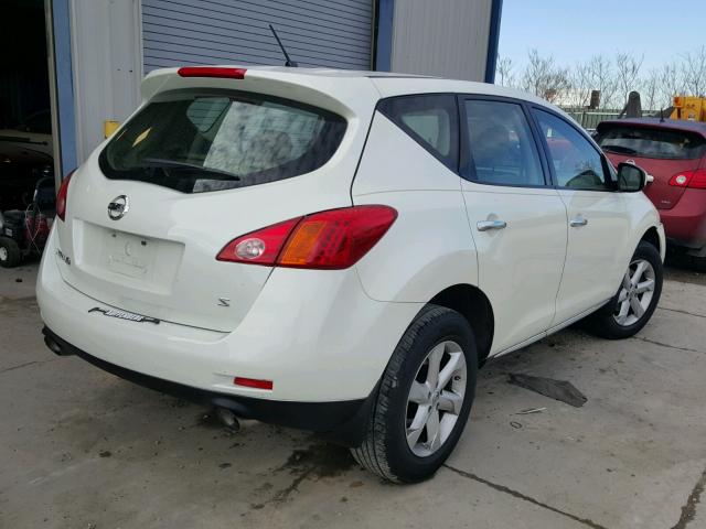 JN8AZ18UX9W017796 - 2009 NISSAN MURANO S WHITE photo 4