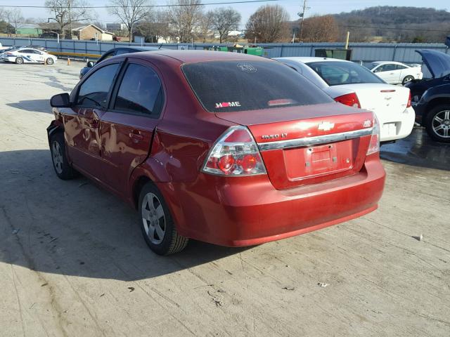 KL1TD56E59B336012 - 2009 CHEVROLET AVEO LS RED photo 3