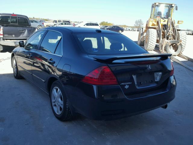 1HGCM56897A040062 - 2007 HONDA ACCORD EX BLACK photo 3