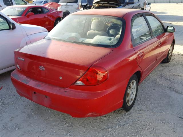 KNAFB121735229828 - 2003 KIA SPECTRA BA RED photo 4