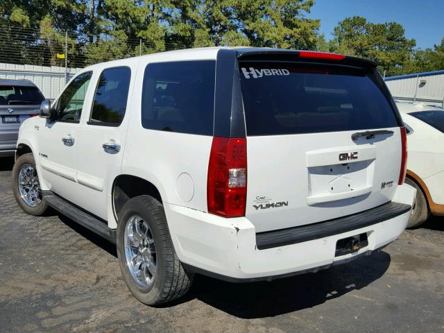 1GKFK13558R235541 - 2008 GMC YUKON HYBR WHITE photo 3