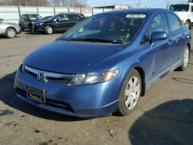 1HGFA16546L014735 - 2006 HONDA CIVIC LX BLUE photo 2