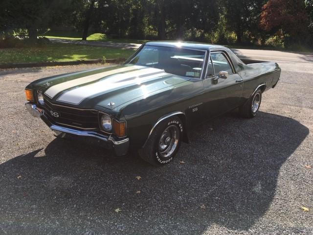 1D80J2JL538516 - 1972 CHEVROLET EL CAMINO GREEN photo 2