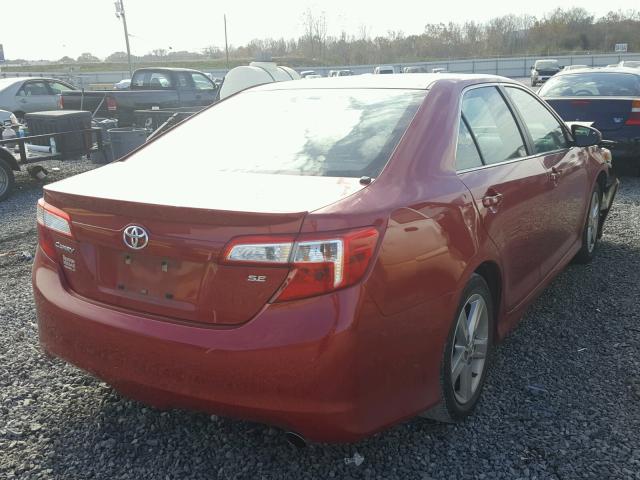 4T1BF1FK5DU643895 - 2013 TOYOTA CAMRY L RED photo 4