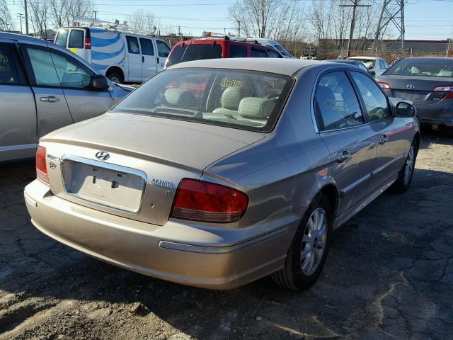 KMHWF35H45A139988 - 2005 HYUNDAI SONATA GLS GOLD photo 4