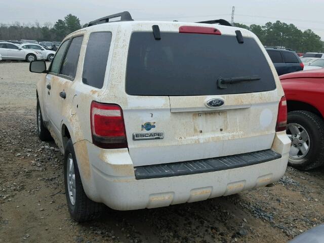 1FMCU03G69KC19830 - 2009 FORD ESCAPE XLT WHITE photo 3