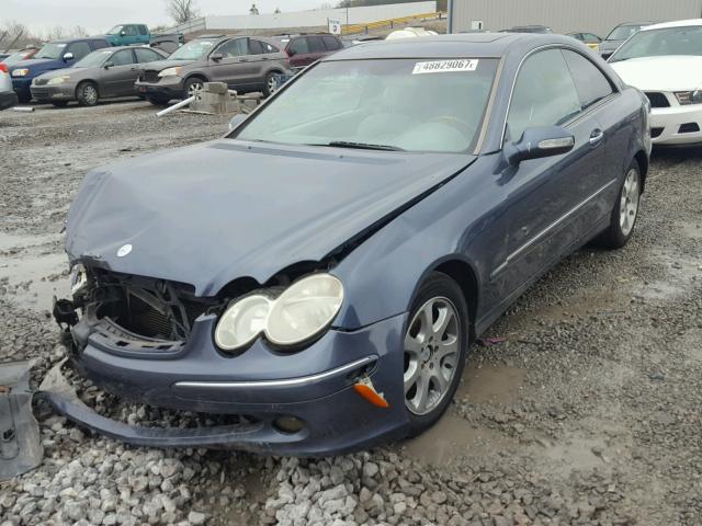 WDBTJ65J34F082449 - 2004 MERCEDES-BENZ CLK 320C BLUE photo 2