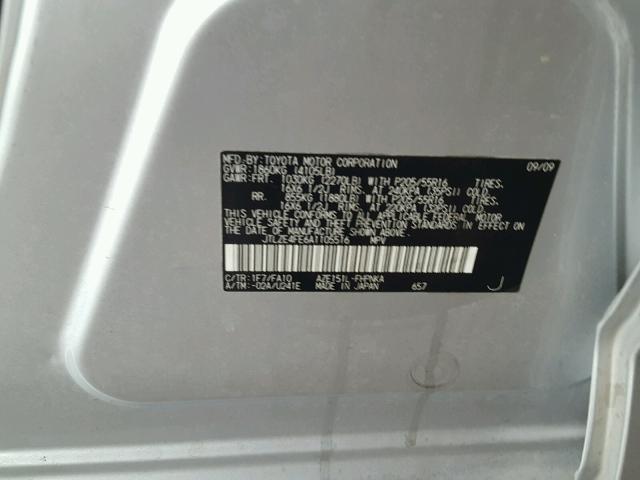 JTLZE4FE6A1105516 - 2010 TOYOTA SCION XB Күміс фото 10