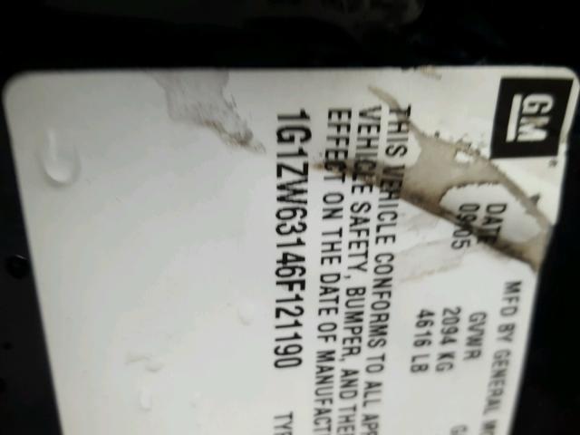 1G1ZW63146F121190 - 2006 CHEVROLET MALIBU MAX 黑色 照片 10