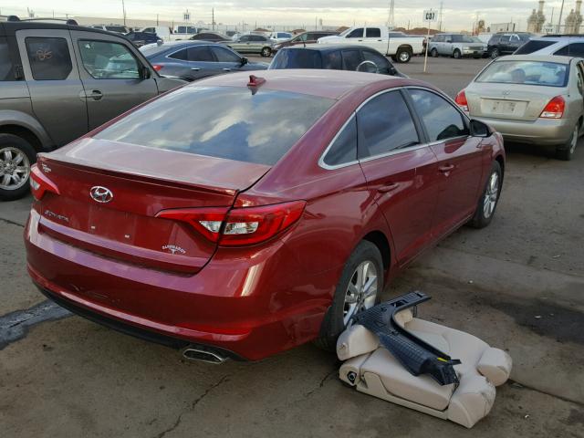 5NPE24AF8GH409032 - 2016 HYUNDAI SONATA SE MAROON photo 4