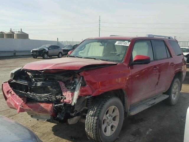 JTEBU5JRXE5155832 - 2014 TOYOTA 4RUNNER SR RED photo 2