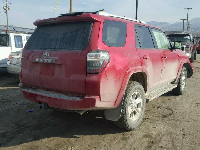 JTEBU5JRXE5155832 - 2014 TOYOTA 4RUNNER SR RED photo 4