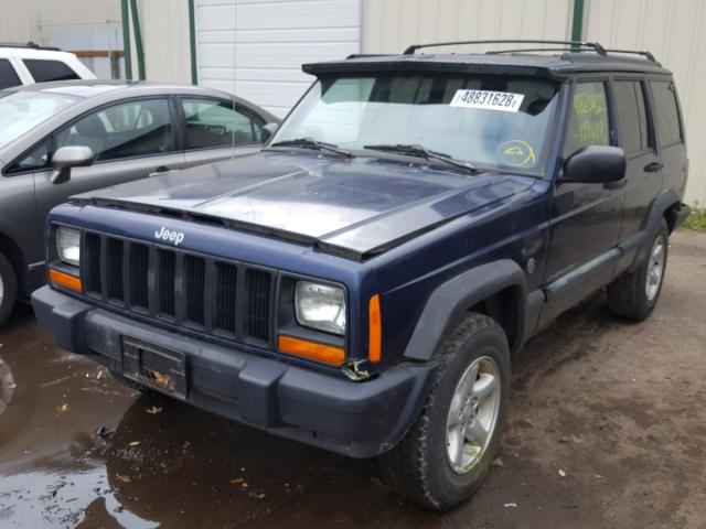 1J4FJ68S5VL542341 - 1997 JEEP CHEROKEE BLUE photo 2