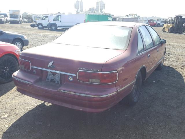 1G1BL53E8PR132474 - 1993 CHEVROLET CAPRICE CL წითელი ფოტო 4
