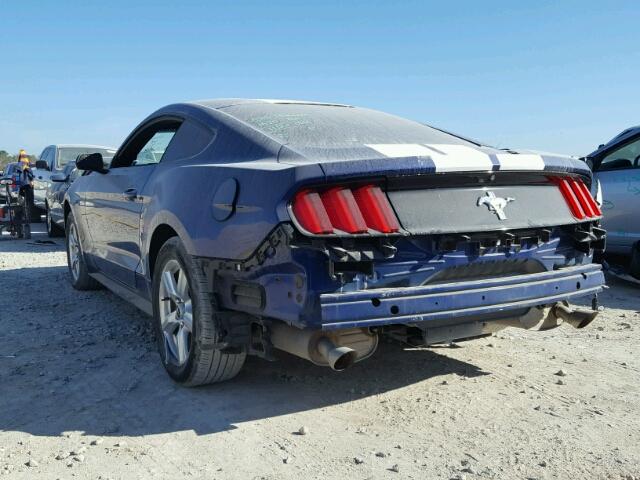 1FA6P8AMXF5338285 - 2015 FORD MUSTANG BLUE photo 3