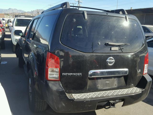 5N1AR18U87C642459 - 2007 NISSAN PATHFINDER BLACK photo 3