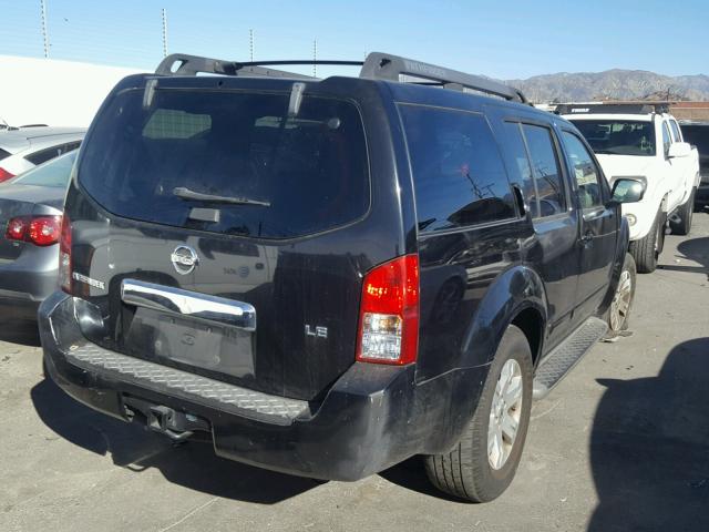 5N1AR18U87C642459 - 2007 NISSAN PATHFINDER BLACK photo 4