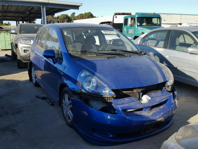 JHMGD37668S074083 - 2008 HONDA FIT SPORT BLUE photo 1