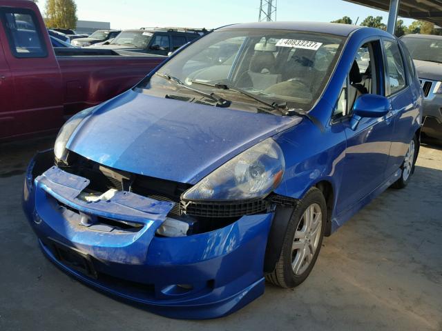 JHMGD37668S074083 - 2008 HONDA FIT SPORT BLUE photo 2