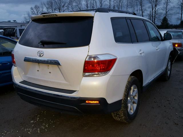 5TDZK3EH0CS065417 - 2012 TOYOTA HIGHLANDER WHITE photo 4