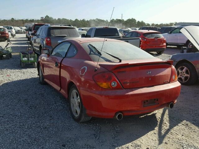 KMHHN65F53U080246 - 2003 HYUNDAI TIBURON GT RED photo 3