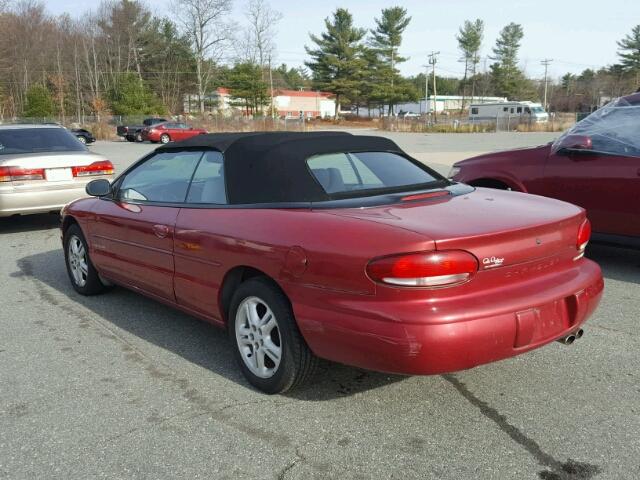 3C3EL55H6VT545921 - 1997 CHRYSLER SEBRING JX RED photo 3