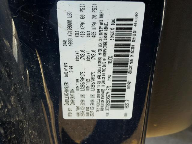 3D7KS28C45G741371 - 2005 DODGE RAM 2500 S BLUE photo 10