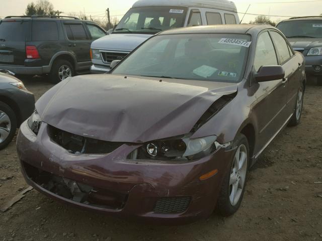 1YVHP80CX85M26360 - 2008 MAZDA 6 I BURGUNDY photo 2